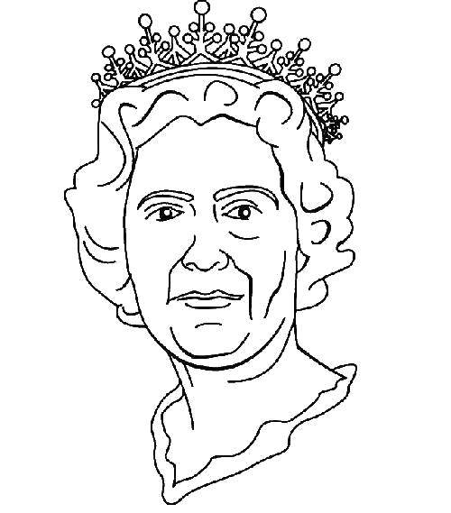 Название: Раскраска Королева елизаветта 2. Категория: раскраски англия. Теги: Англия.