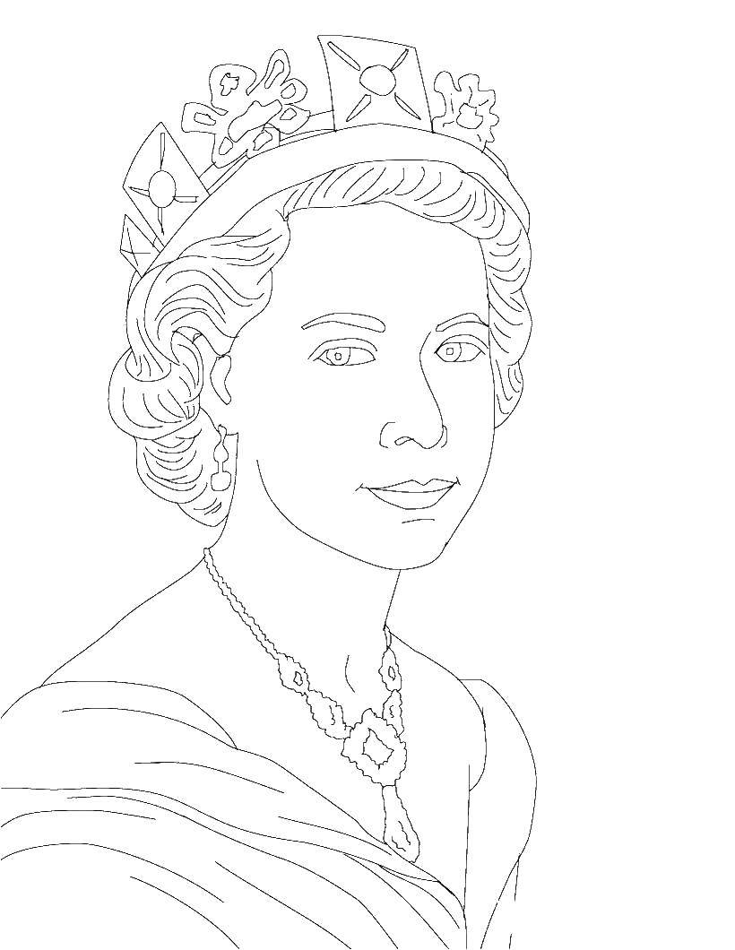 Название: Раскраска Королева елизаветта 2. Категория: англия. Теги: Англия.