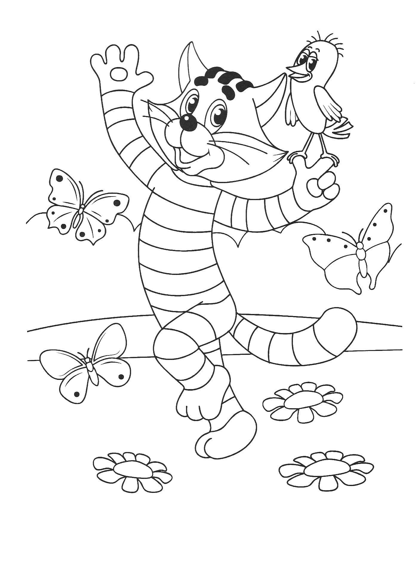 Coloring Sylvester with Galchenko. Category coloring, buttermilk. Tags:  galchenok, Matroskin.