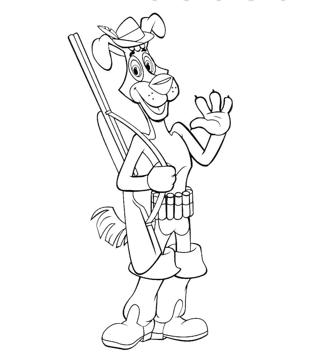 Coloring A ball with a gun. Category coloring, buttermilk. Tags:  Cartoon character, Buttermilk .