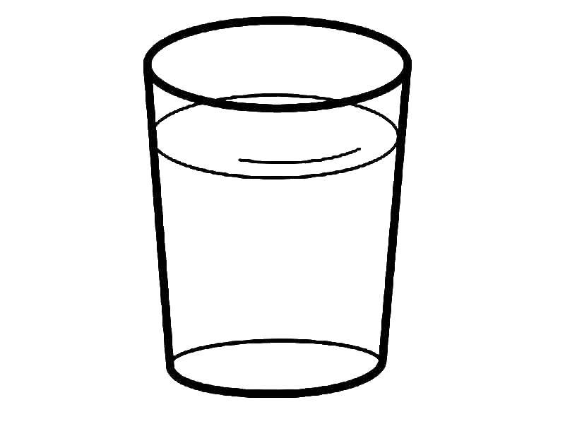 Название: Раскраска Стакан с водо. Категория: посуда. Теги: стакан.