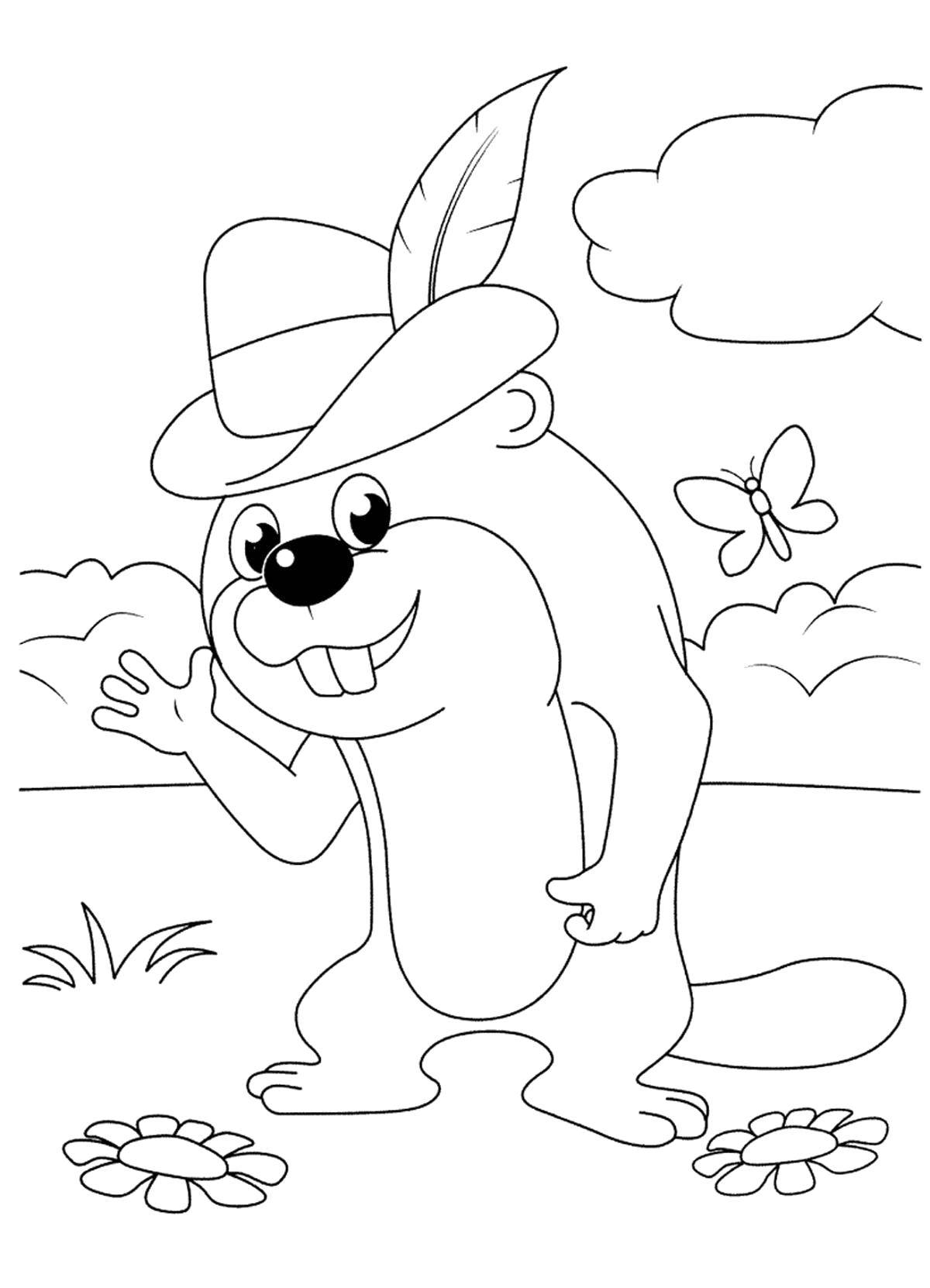 Coloring Bobryk. Category Animals. Tags:  Animals, beaver.