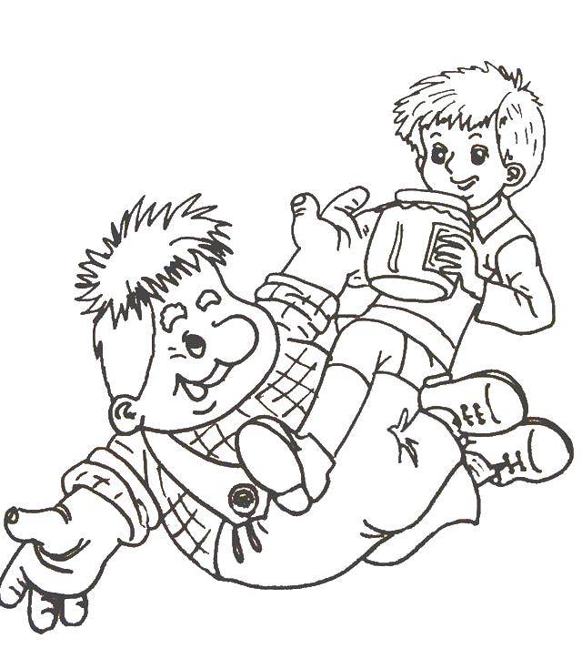 Coloring The kid and Carlson. Category coloring Carlson. Tags:  The cartoon character, the Kid and Carlson .