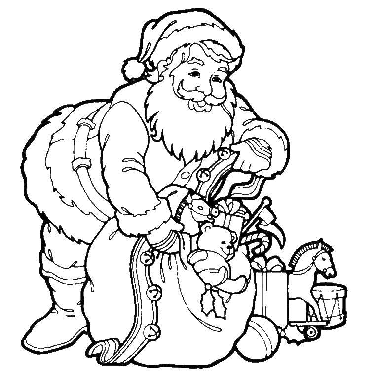 Coloring Gifts from Santa. Category Christmas. Tags:  Christmas, Santa Claus, gifts.
