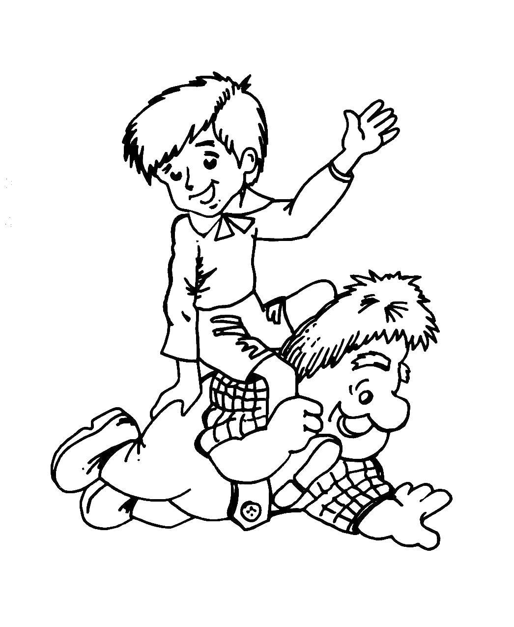 Название: Раскраска Карлсон и малыш играют. Категория: раскраски карлсон. Теги: карлсон, малыш.