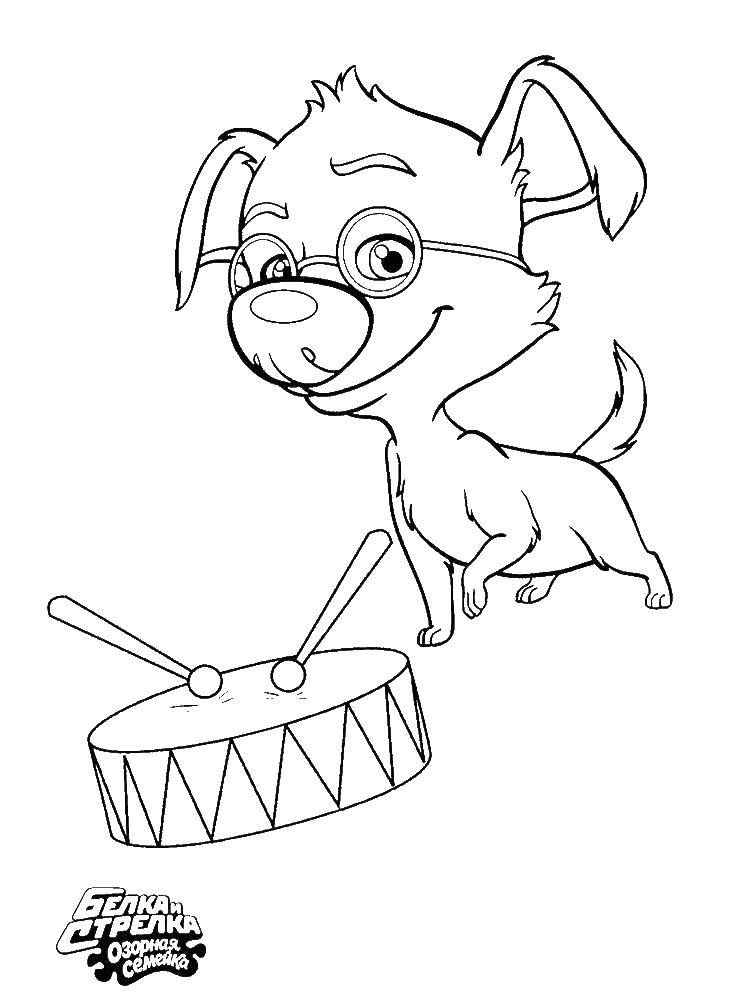 Coloring Rex plays the drum. Category coloring Belka and Strelka. Tags:  Rex, Dean, Bagel.