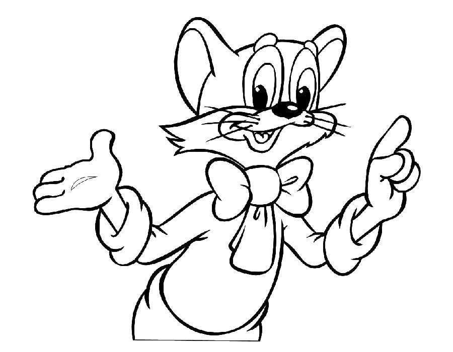 Coloring Leopold the cat. Category coloring cat Leopold. Tags:  Cartoon character, Leopold the cat, the mouse.