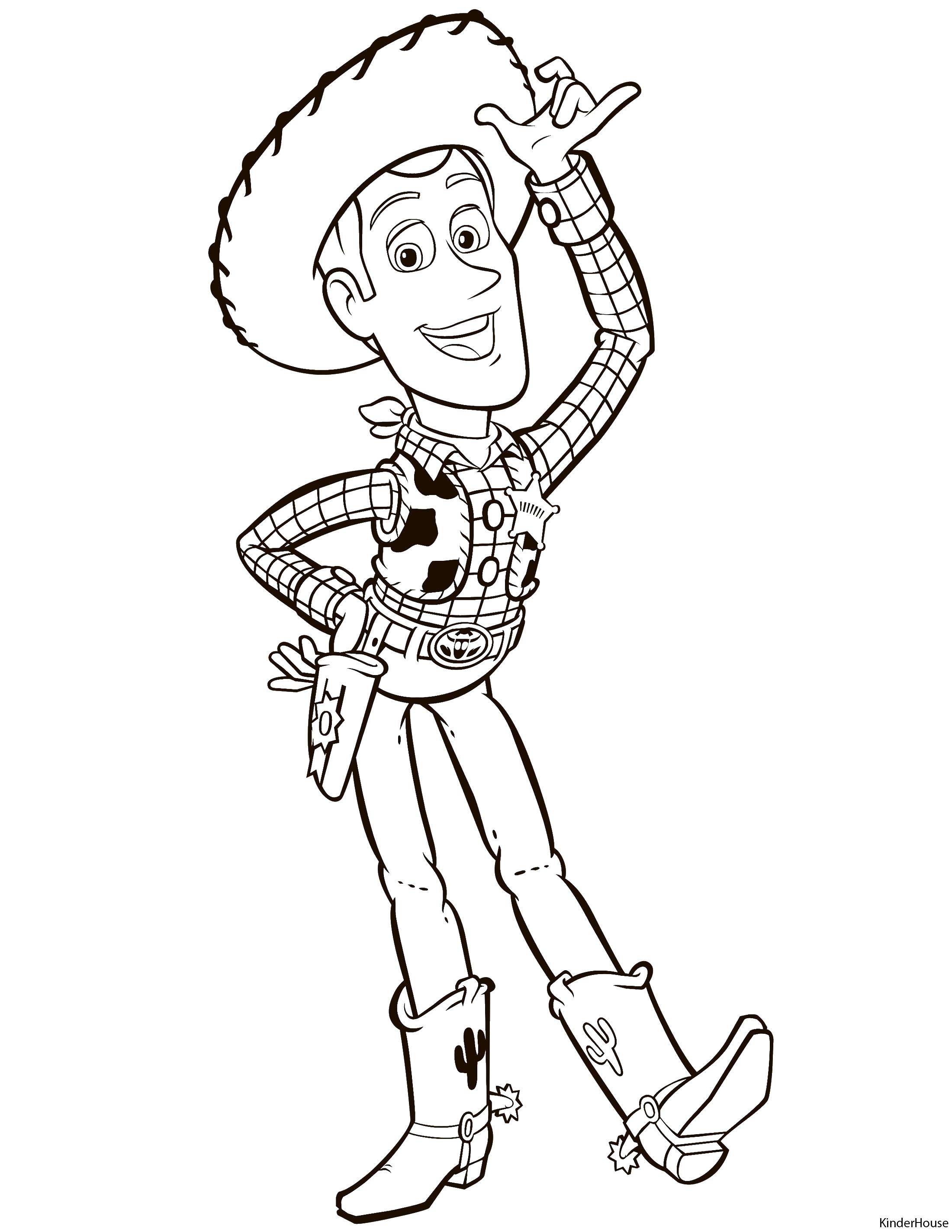 Coloring Cowboy woody. Category toy story. Tags:  Woody, toys.