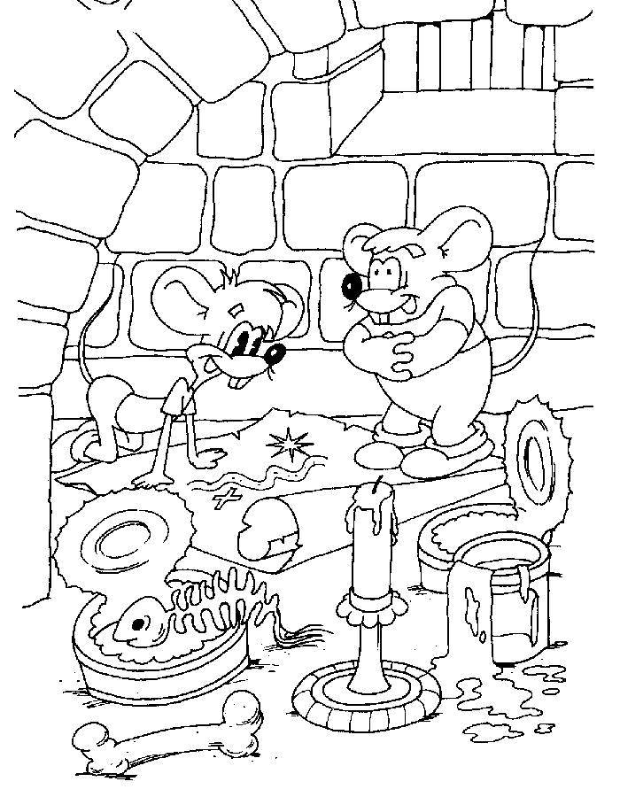 Название: Раскраска Мышата из кота леопольда . Категория: раскраски кот леопольд. Теги: Персонаж из мультфильма, Кот Леопольд, мышки.