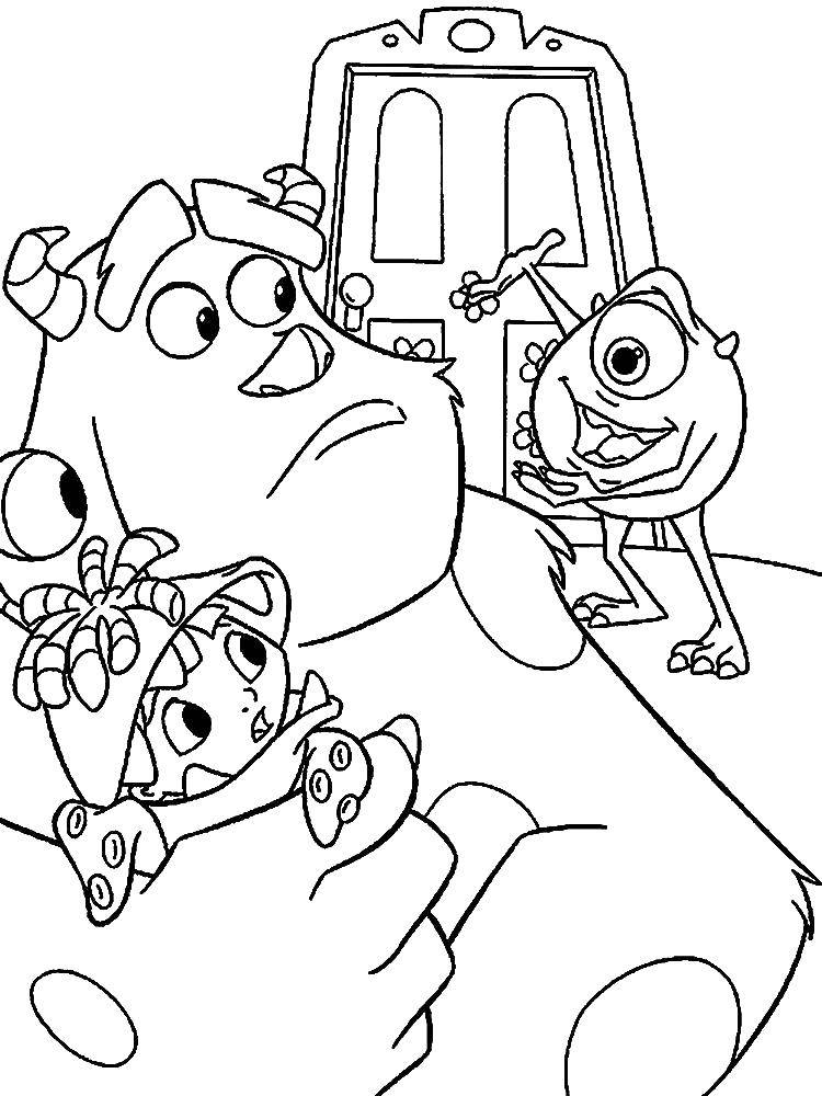 Coloring Sully and Boo. Category coloring monsters Inc. Tags:  Sullivan, monsters Inc..