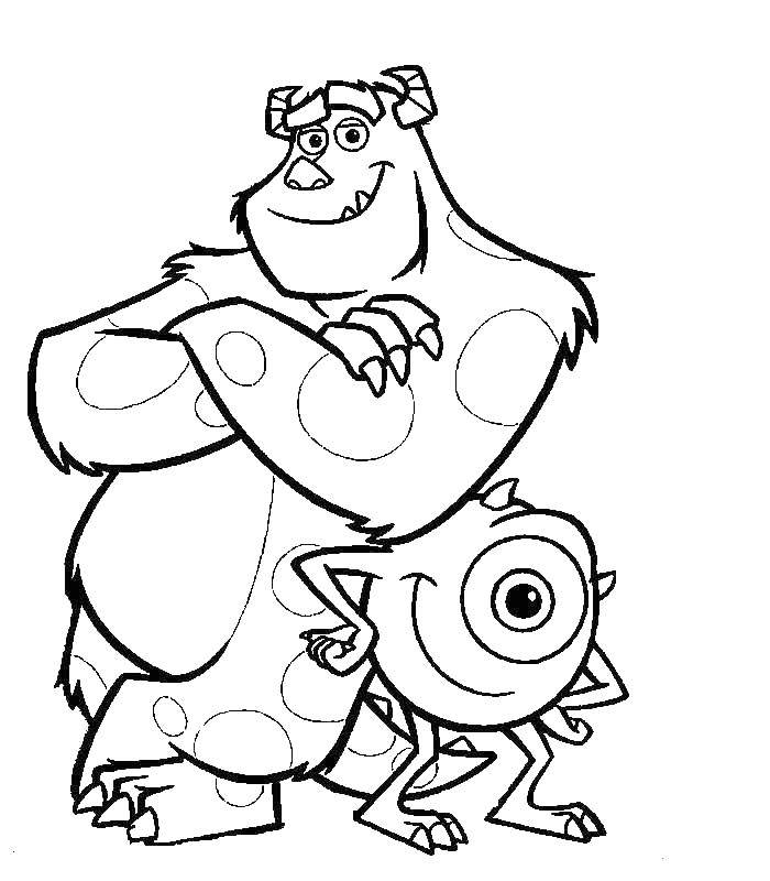 Coloring Sally and Mike. Category coloring monsters Inc. Tags:  Sally, Mike.