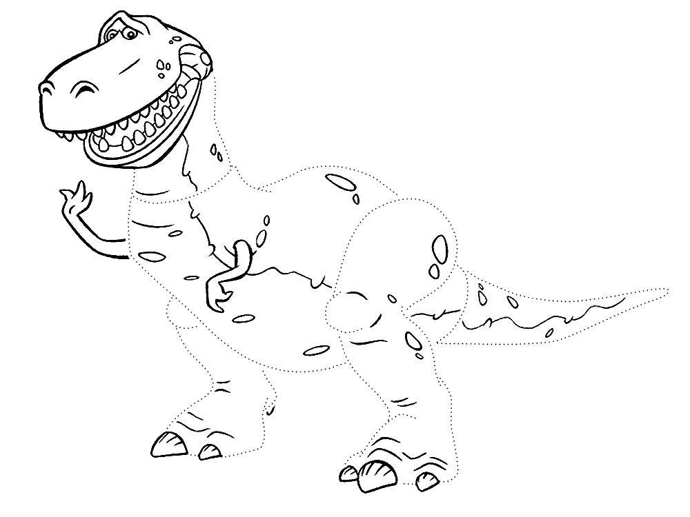 Название: Раскраска Динозавр рекс. Категория: история игрушек. Теги: динозавр Рекс, история игрушек.