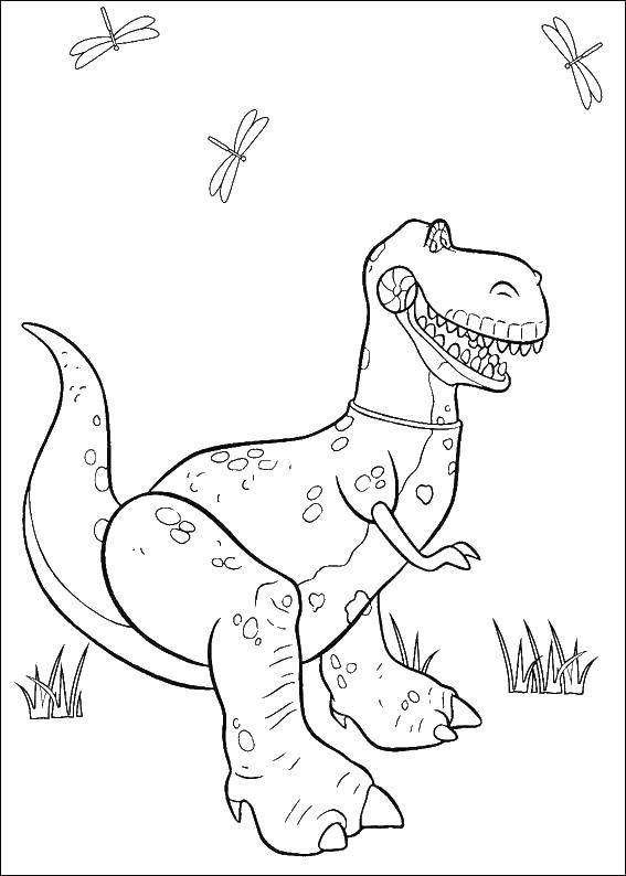 Название: Раскраска Динозавр рекс. Категория: история игрушек. Теги: Динозавр, Рекс.