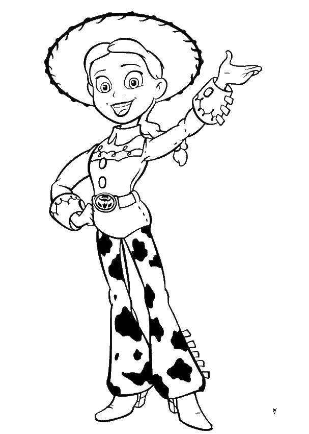 Coloring Jessie doll cowgirl. Category toy story. Tags:  Jesse , doll, cowgirl.