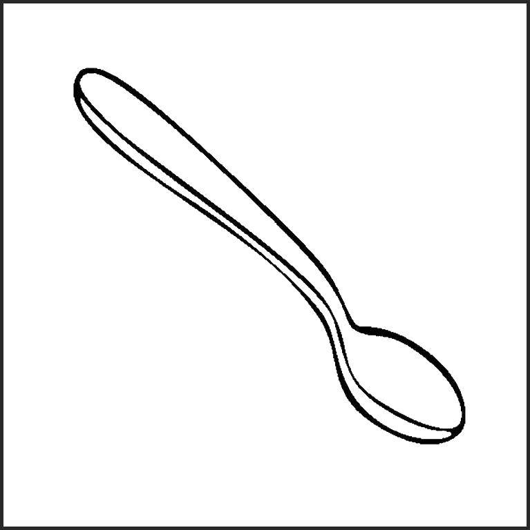 Coloring Spoon. Category dishes. Tags:  spoon.