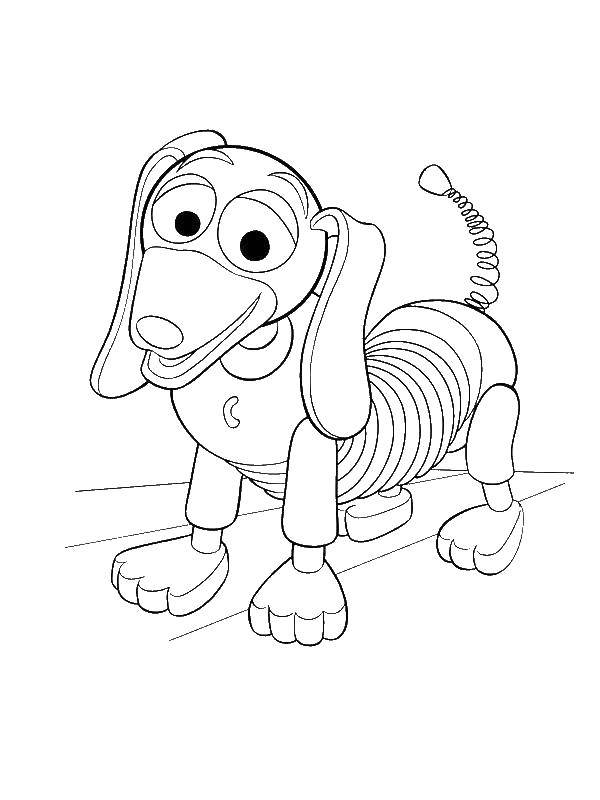 Coloring The slinky dog in the form of spirals. Category toy story. Tags:  Slink, toy story.