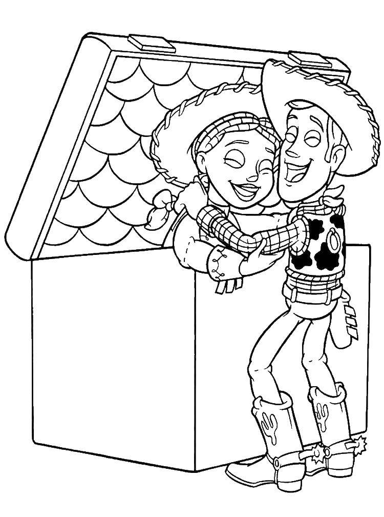 Coloring Woody found Jesse. Category toy story. Tags:  Woody, toys.
