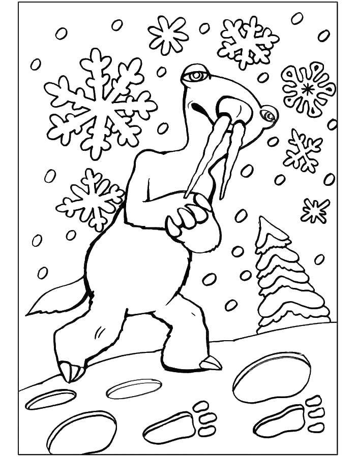 Coloring Frozen led. Category ice age. Tags:  Glacial period, cartoon.