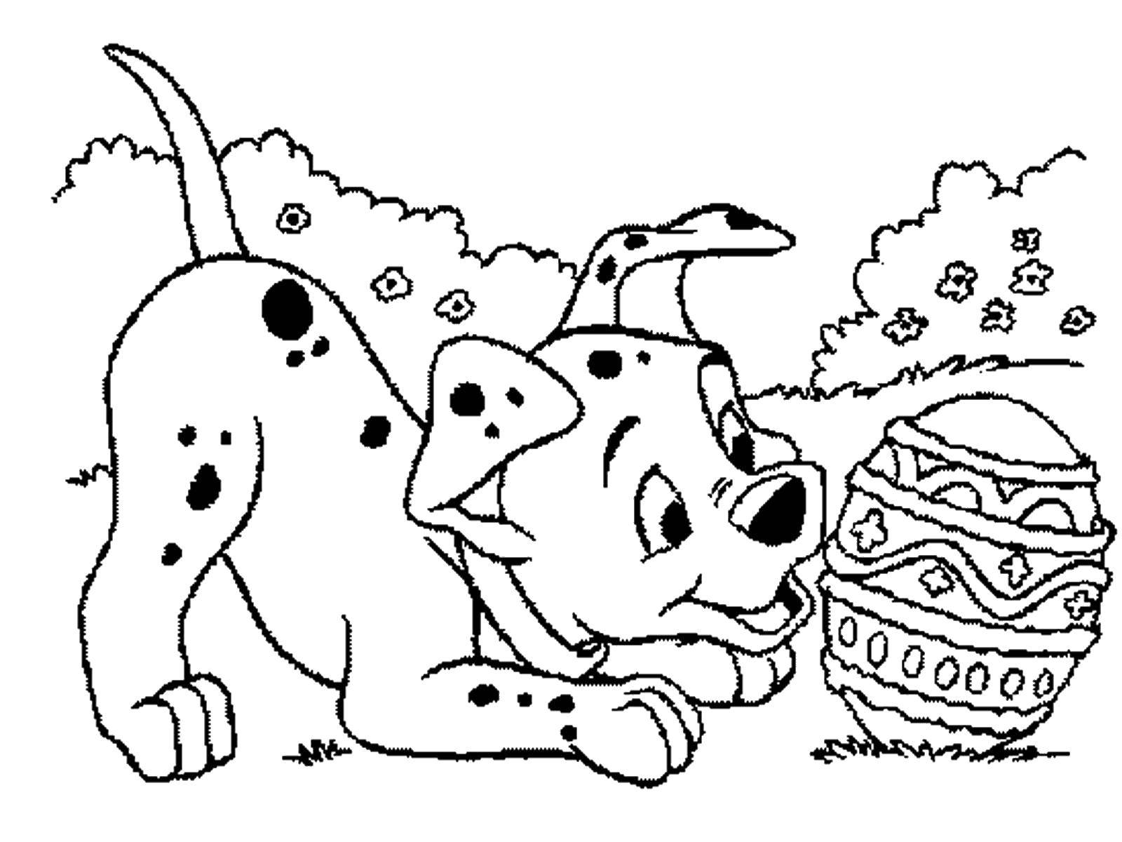 Coloring Dalmatians Easter egg. Category 101 Dalmatians. Tags:  101 Dalmatians, Disney, cartoon.