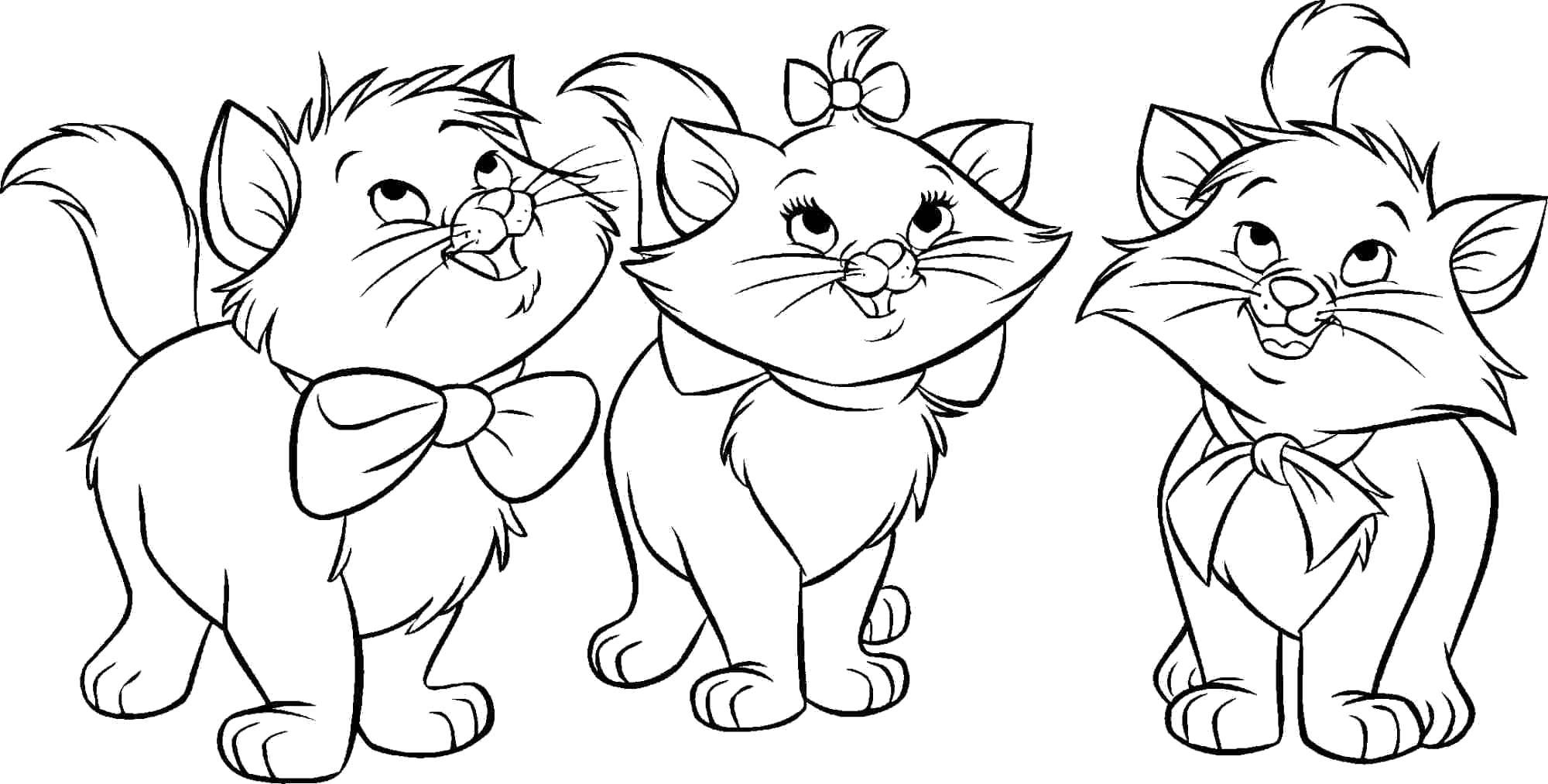 Coloring Berlioz, Marie and Toulouse. Category cats aristocrats. Tags:  Cats , the aristocats, Disney, cartoon.