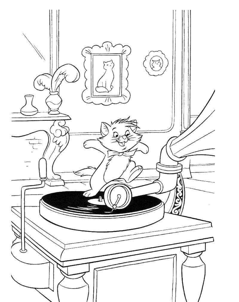 Coloring Berlioz. Category cats aristocrats. Tags:  Cats , the aristocats, Disney, cartoon.