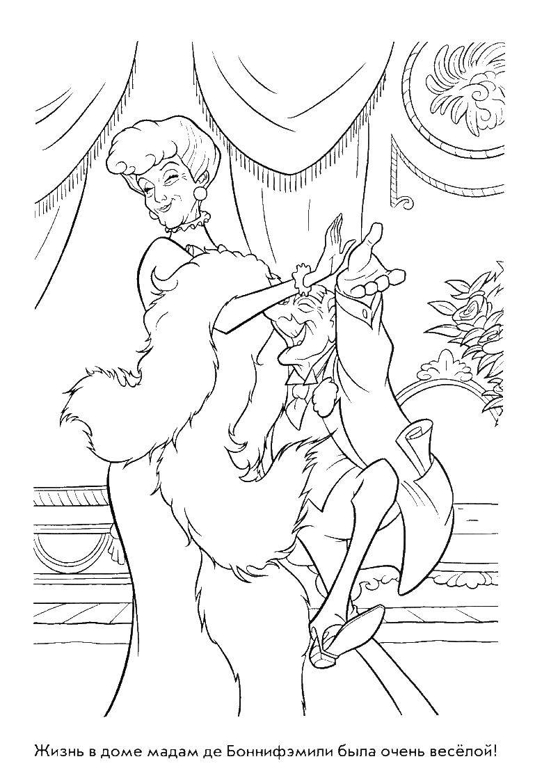 Coloring Madame de bonnefamille and kittens. Category cats aristocrats. Tags:  The Kittens, Berlioz, Topos, Marie.