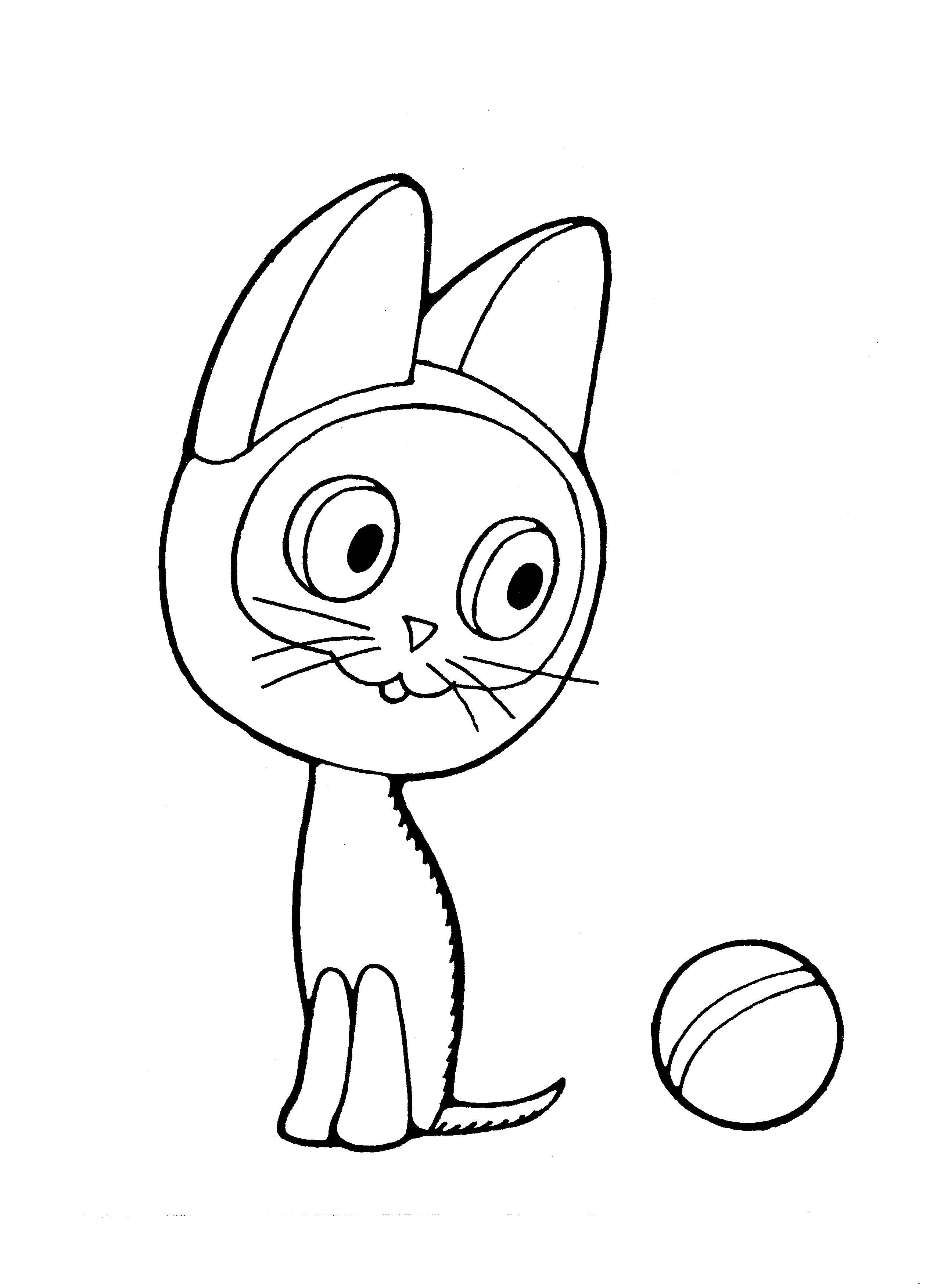 Розмальовки  Кошеня по імені гав . Завантажити розмальовку Персонаж з мультфільму, кошеня по імені Гав .  Роздрукувати ,кошеня гав,