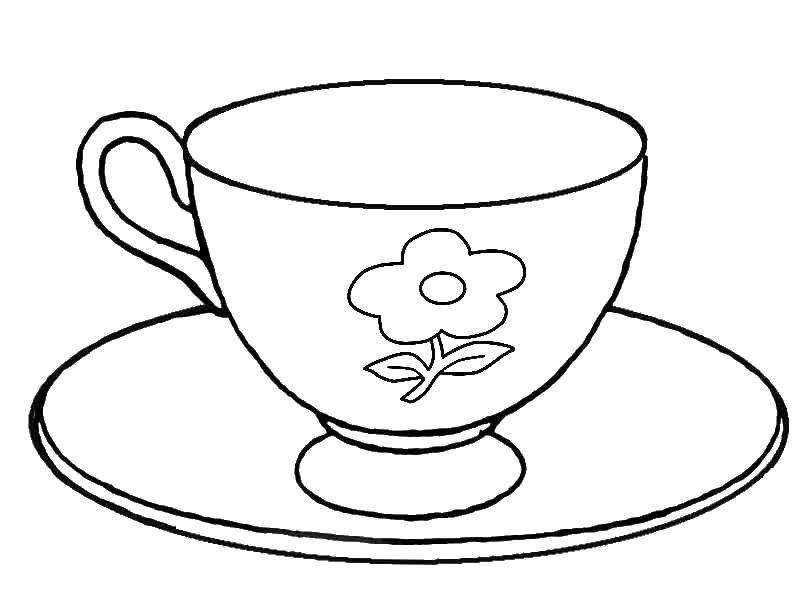Coloring Saucer with Cup. Category dishes. Tags:  saucer.