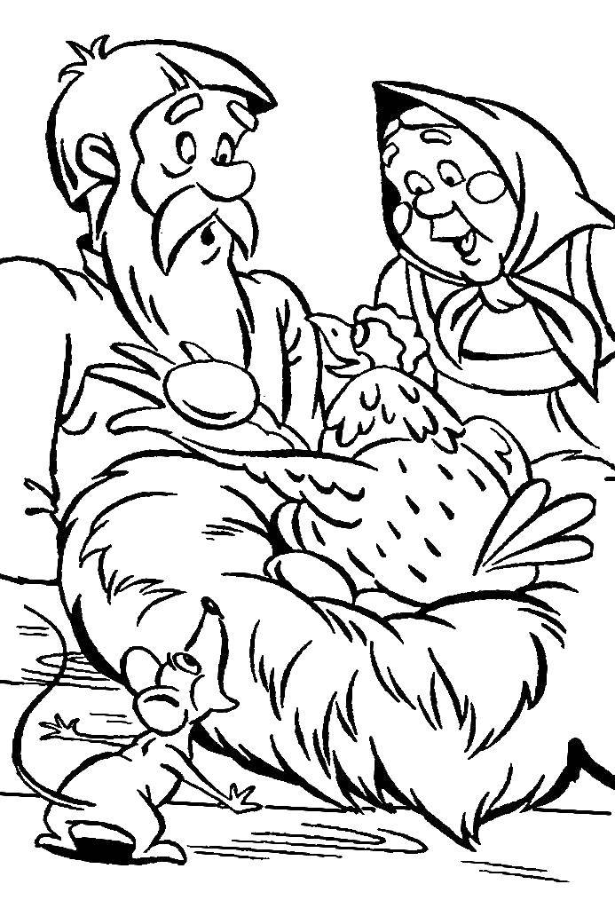 Coloring Kurochka Ryaba. Category the hen. Tags:  The Tale Kurochka Ryaba .