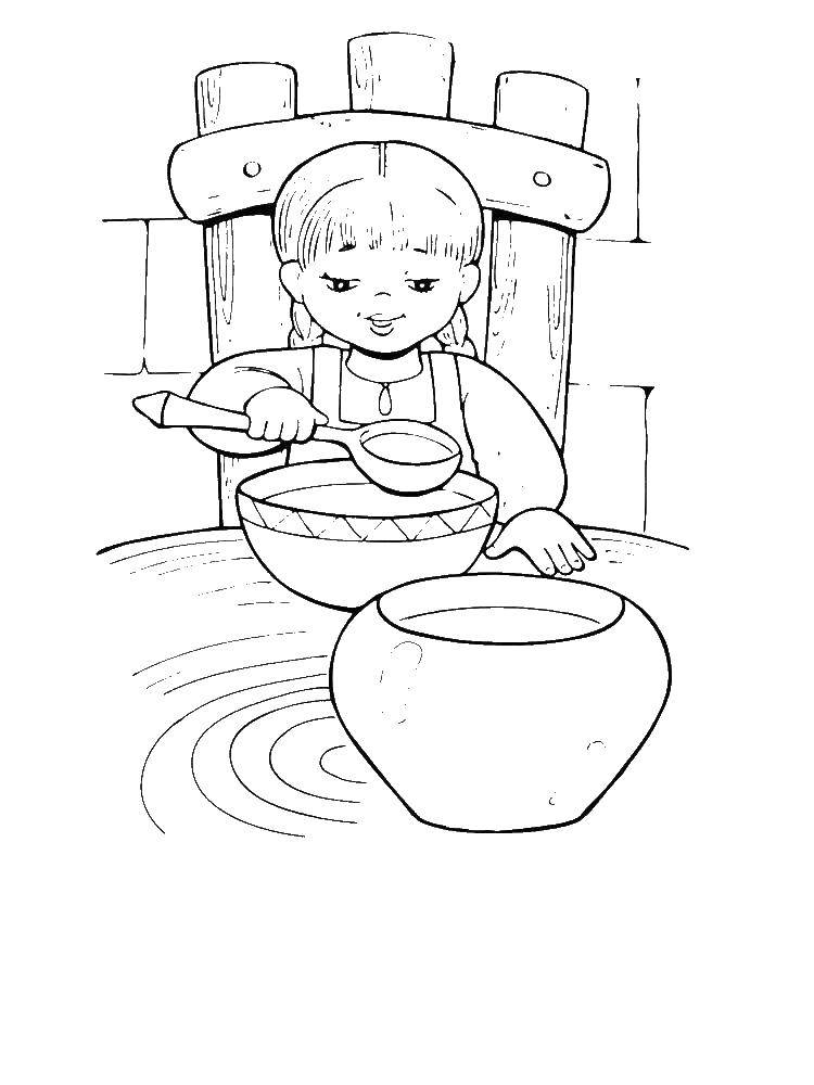 Милый мальчик ест закуску раскраски для детей