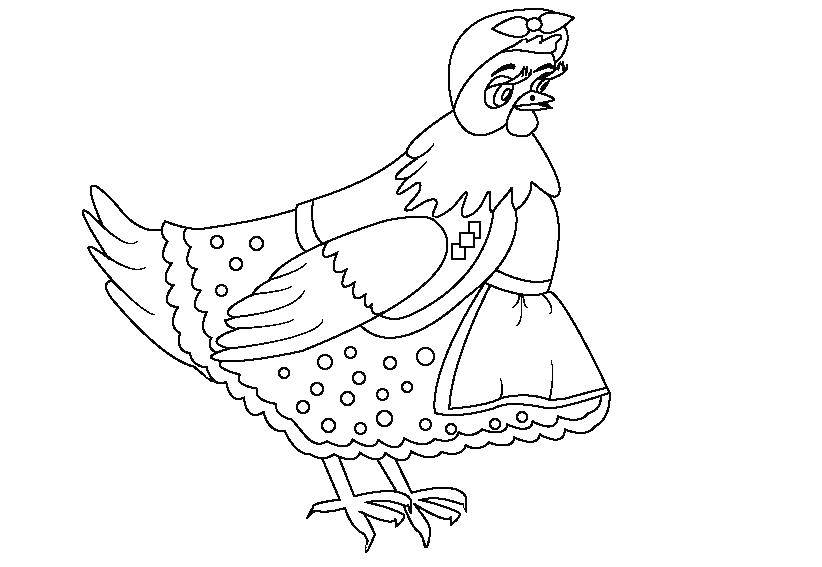 Coloring Kurochka Ryaba. Category the hen. Tags:  The Tale Kurochka Ryaba .