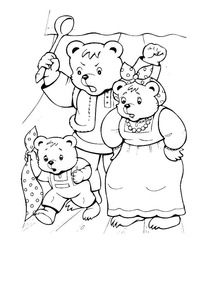 Название: Раскраска Медведи в ярости. Категория: три медведя. Теги: три медведя.