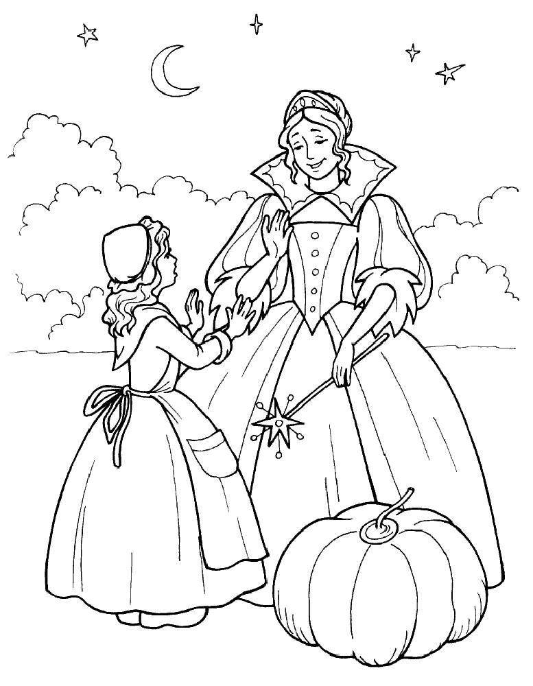 Coloring The fairy godmother turns Cinderella. Category Cinderella. Tags:  Disney, Cinderella.