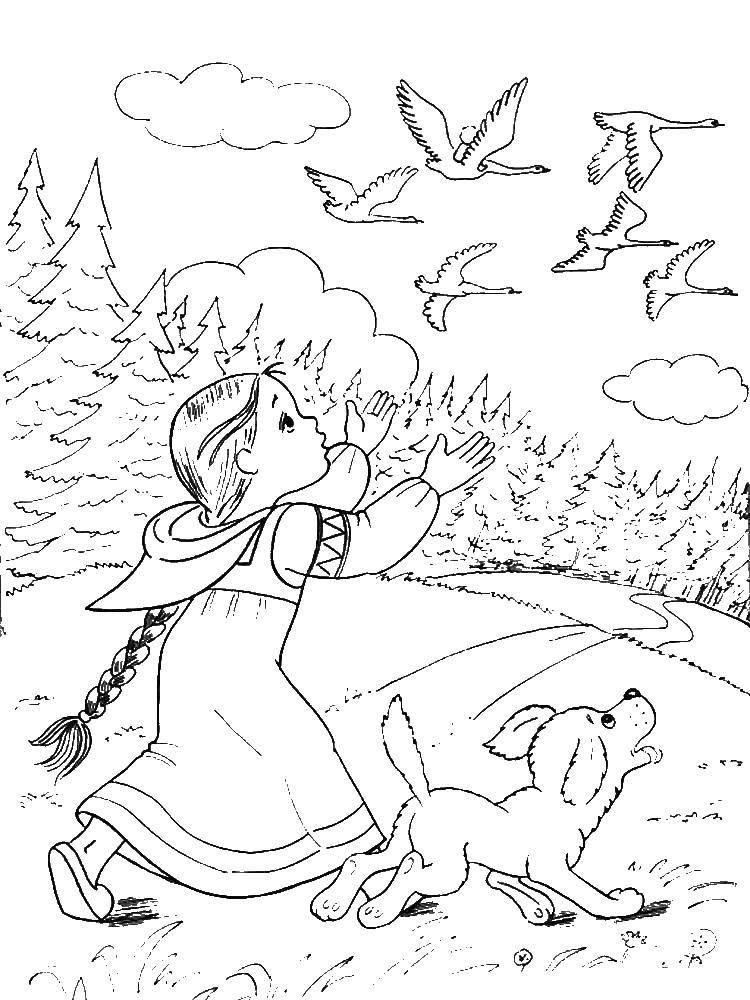 Раскраска-книжка А4 8л Hatber Сказки детям Гуси-лебеди 8Кц4_18849