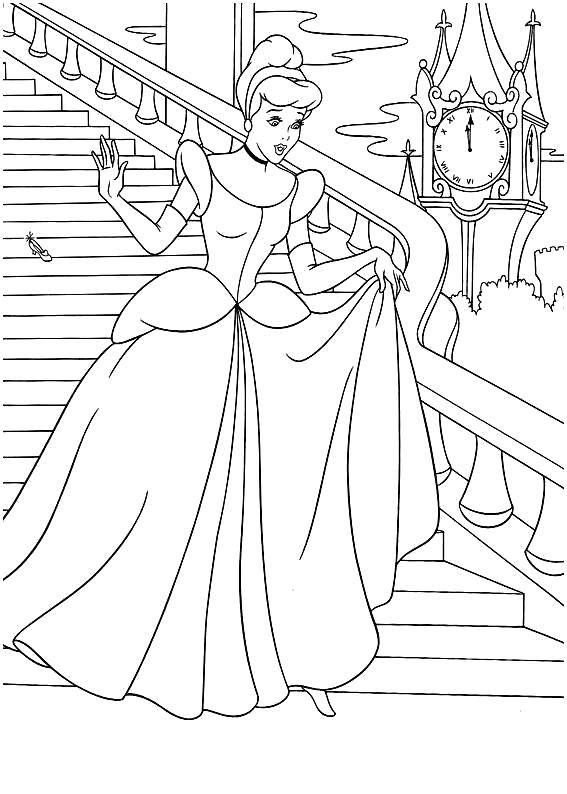 Coloring Cinderella lost a Shoe in a hurry. Category Cinderella. Tags:  Disney, Cinderella.