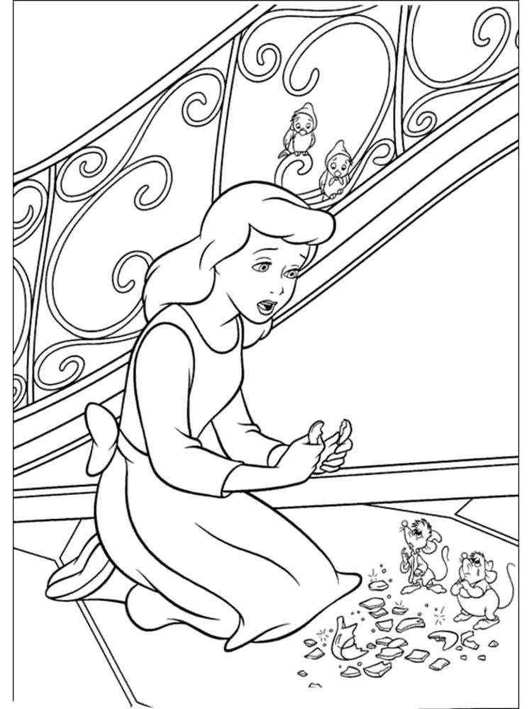 Coloring Cinderella feeds the mice. Category Cinderella. Tags:  Disney, Cinderella.