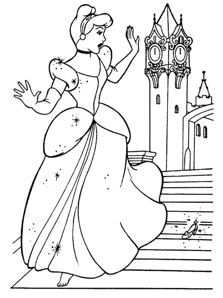 Coloring Cinderella lost a Shoe in a hurry. Category Cinderella. Tags:  Disney, Cinderella.
