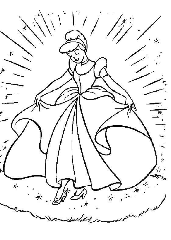 Coloring Cinderella turned for the ball. Category Cinderella. Tags:  Disney, Cinderella.
