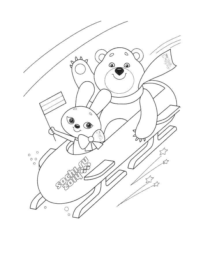 Coloring Bobsled. Category sports. Tags:  bobsled.