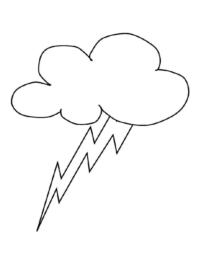 Coloring Lightning. Category autumn. Tags:  Fall, rain, lightning.
