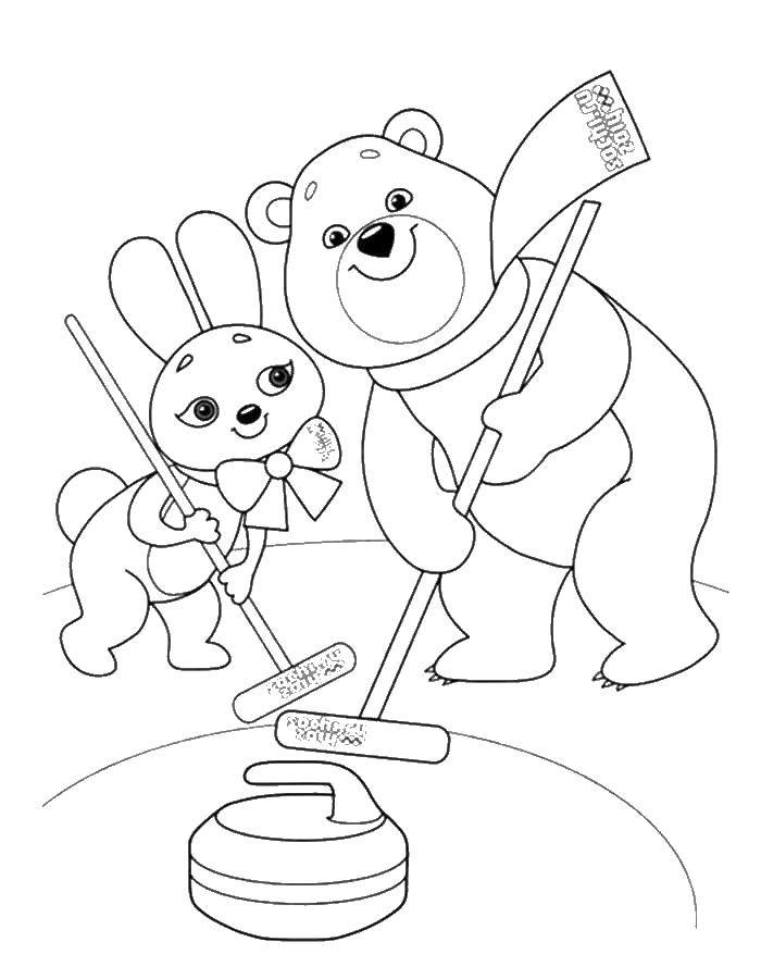 Coloring Curling. Category sports. Tags:  Curling.