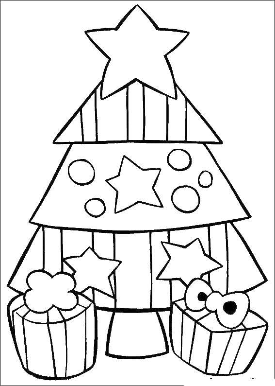 Coloring Christmas tree. Category new year. Tags:  Christmas, cookies.