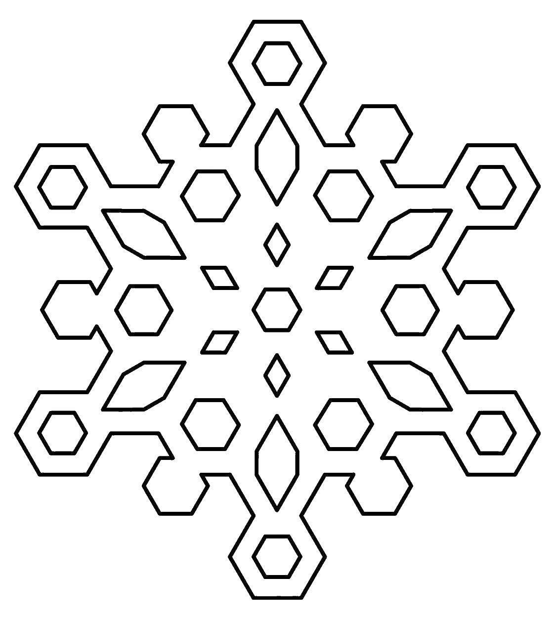 Coloring Snowflake. Category new year. Tags:  snowflake, new year, tree.