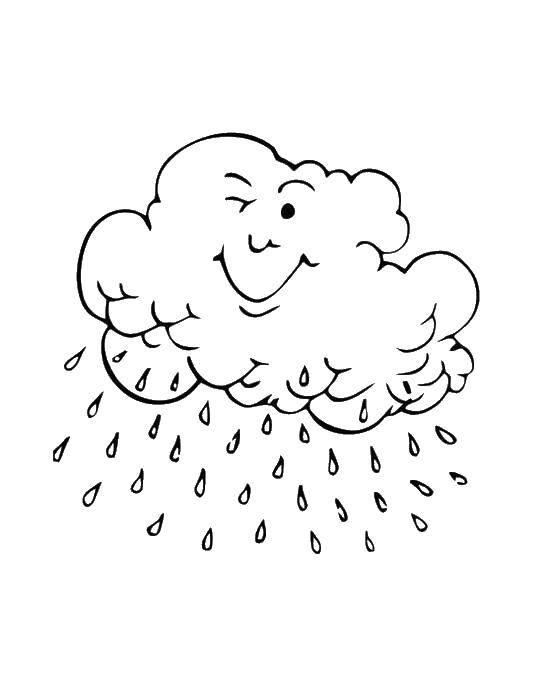 Coloring Cloud and rain. Category rain. Tags:  cloud, rain.
