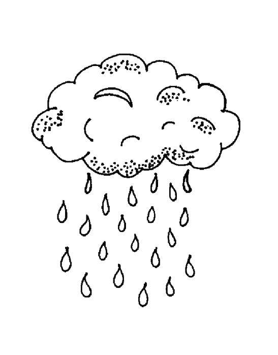 Название: Раскраска Тучка с дождем. Категория: дождь. Теги: тучка, дождь.