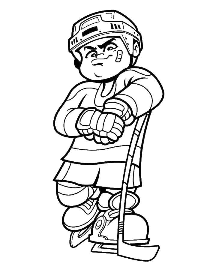 Coloring Hockey player. Category sports. Tags:  hockey.