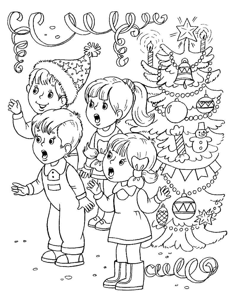 Coloring New year carnival animal. Category new year. Tags:  New Year, gifts, holiday, carnival, tree.