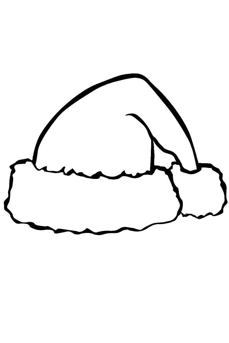 Coloring Santa hat. Category Christmas. Tags:  Christmas, Santa Claus.