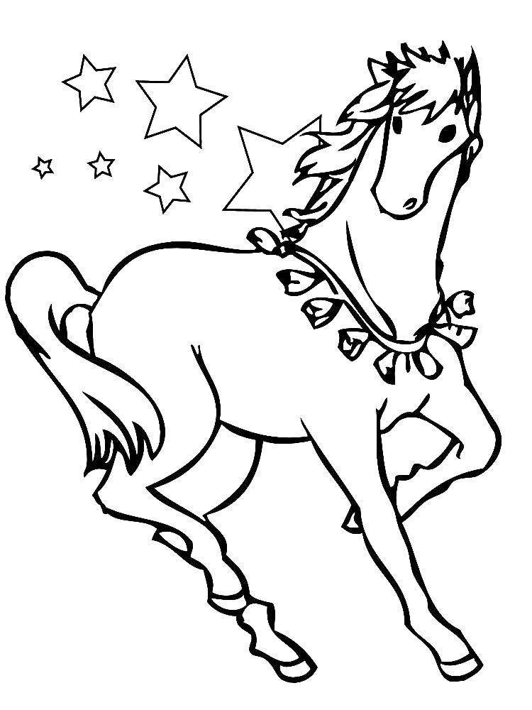 Название: Раскраска Волшебная лошадь. Категория: Животные. Теги: Животные, лошадь.