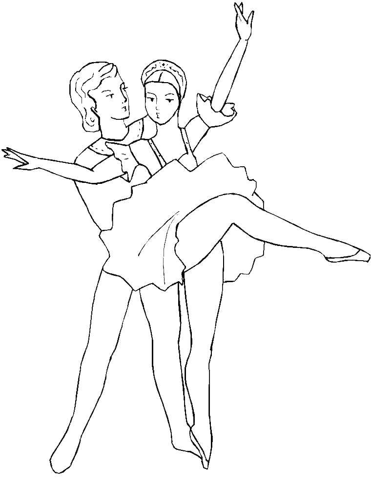 Название: Раскраска Балетные танцоры. Категория: балерина. Теги: Балерина, балет.
